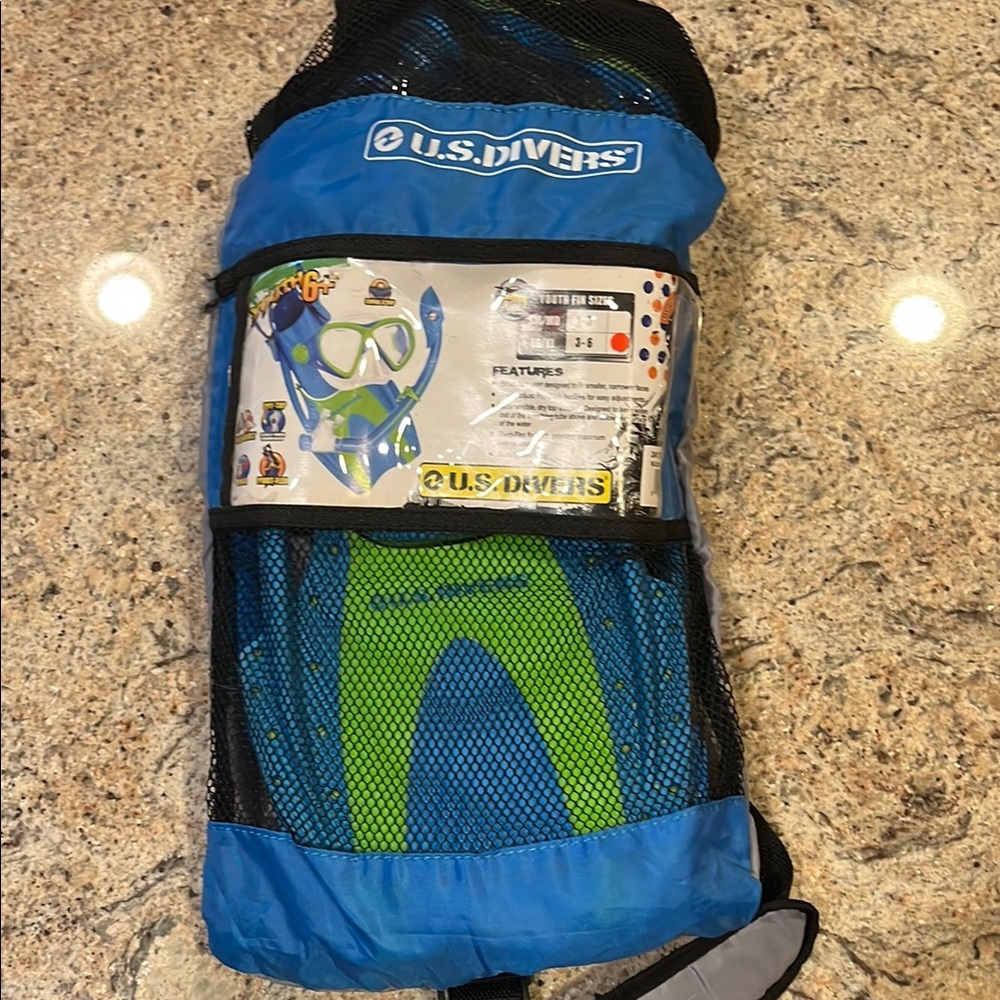 U.S. Divers Snorkeling Set - Blue and Green